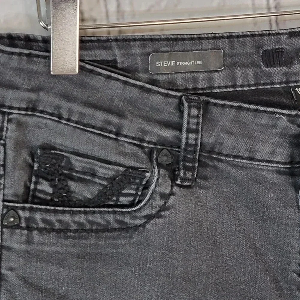 Kut FROM THE KLOTH Womens Black Straight Leg Jeans Casual Denim Everyday Wear 10